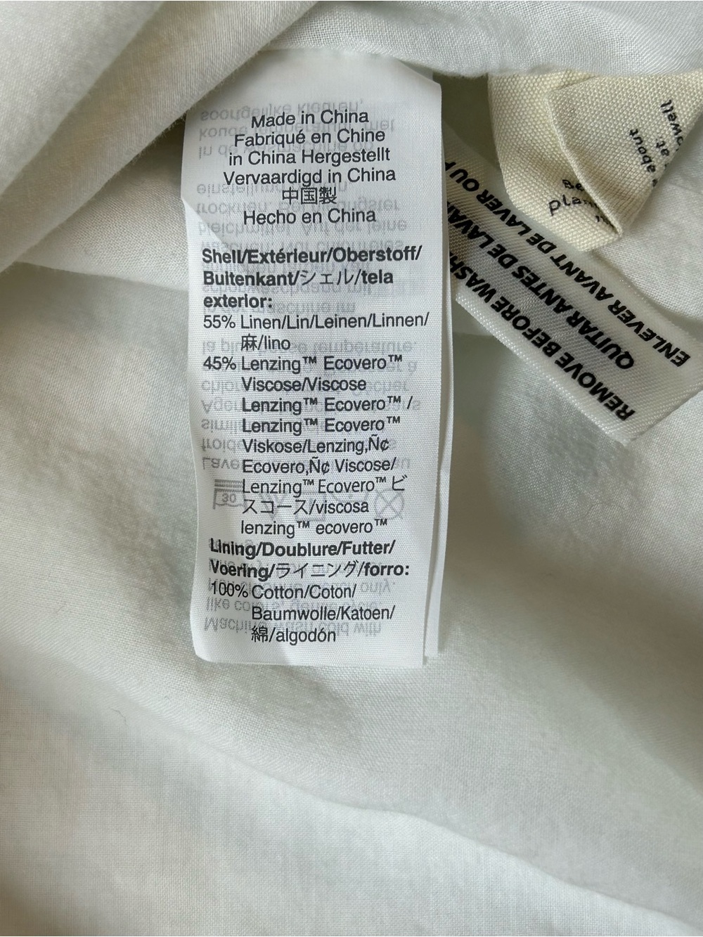 Madewell White linen blend Button-Front V-Neck Midi Dress short sleeve size 4 - Picture 13 of 14